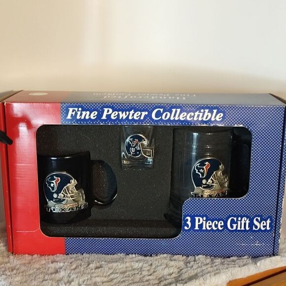 3pc. Houston Texans Fine Pewter Gift Set - Picture 1 of 5